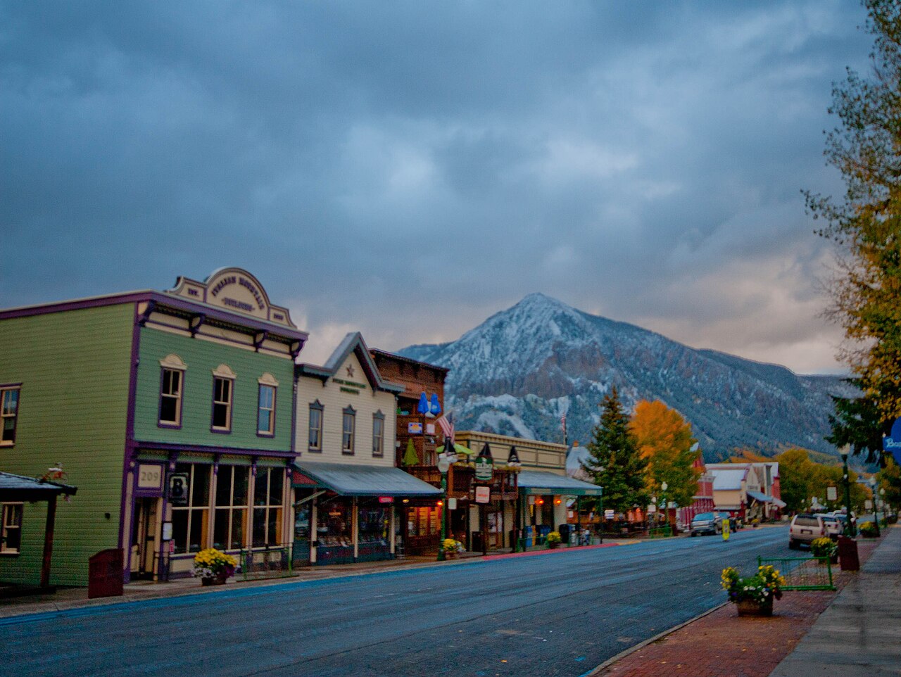 Illustrative first snowfall near Crested Butte, Colorado